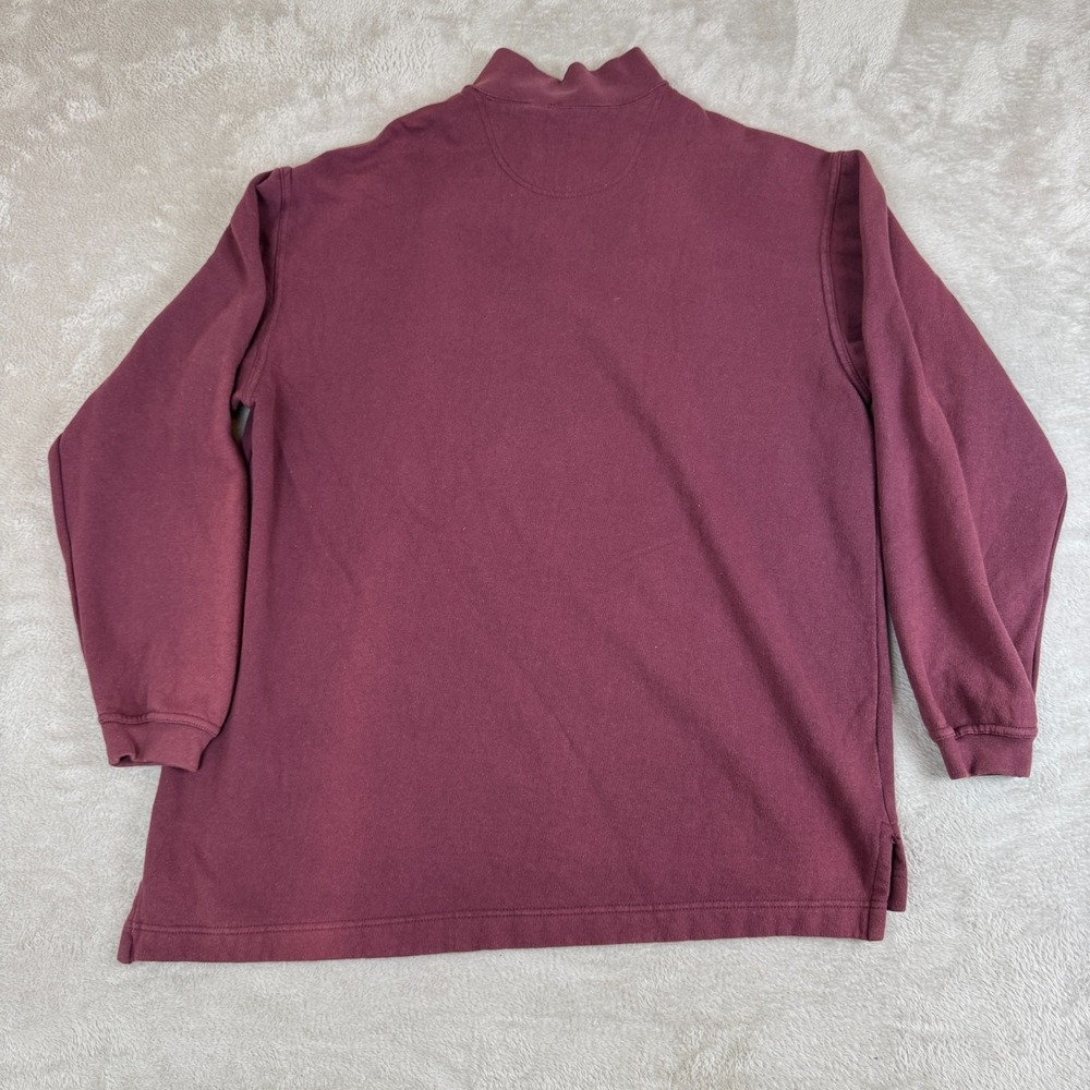 Vintage Levis Sweatshirt Mens Large Red Preowned Mock Neck Quarter Zip Pullover - Picture 2 of 7